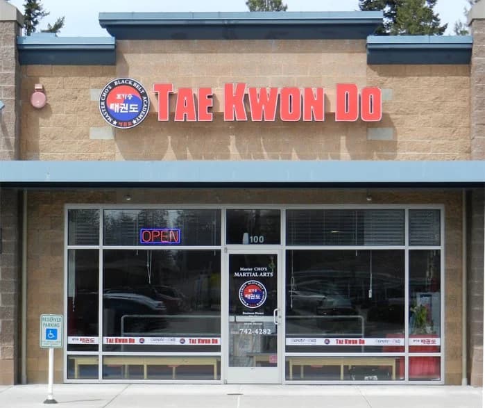 Master Cho's Taekwondo storefront in Lynnwood, WA